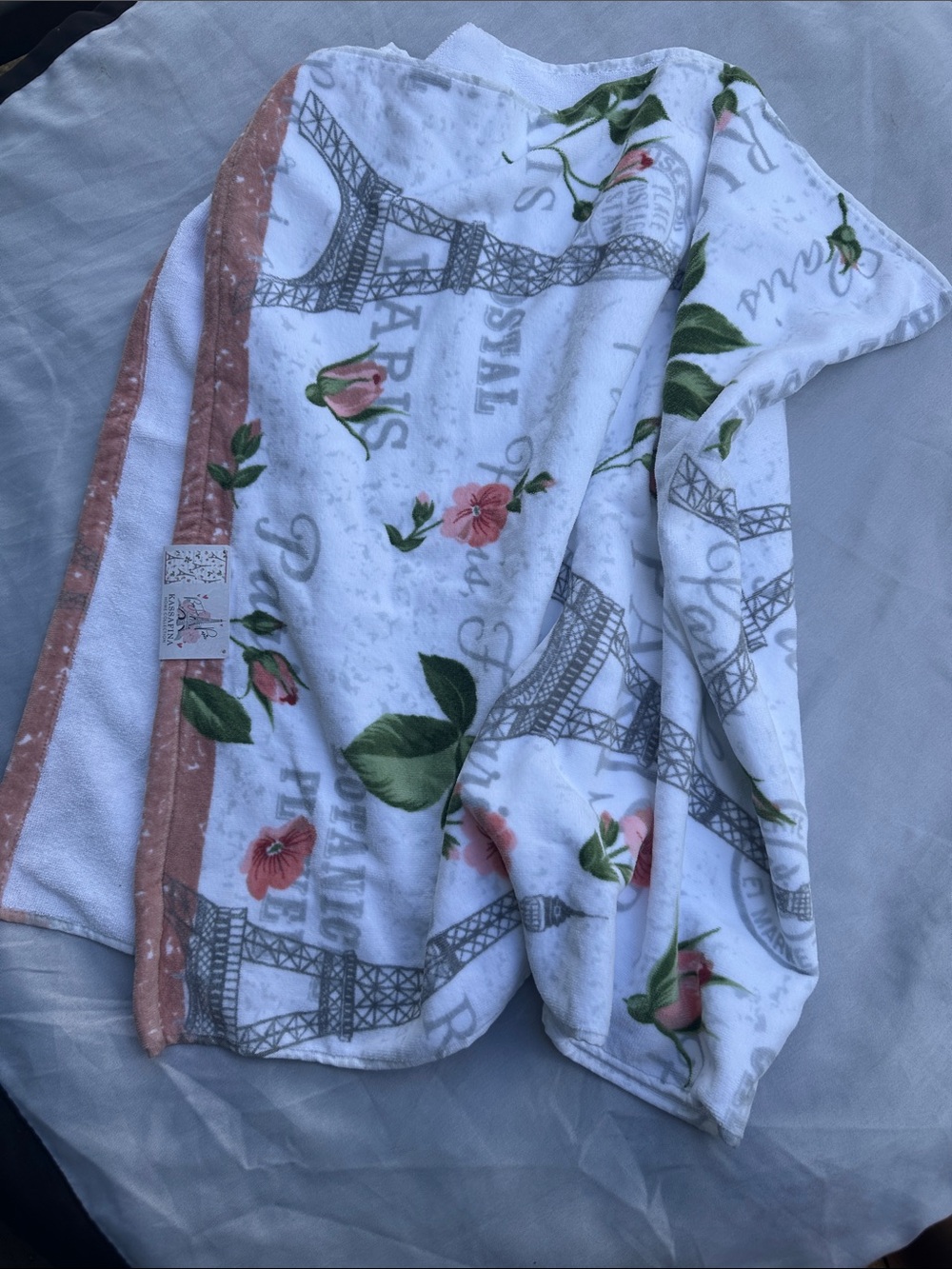 White One-Piece Swimsuit with Pink Floral Accent